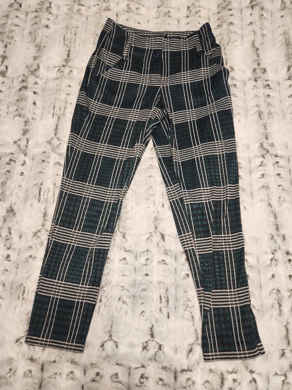 7th Avenue New York & Company Plaid Pants Women’s Size 2 Green Stretch Slim